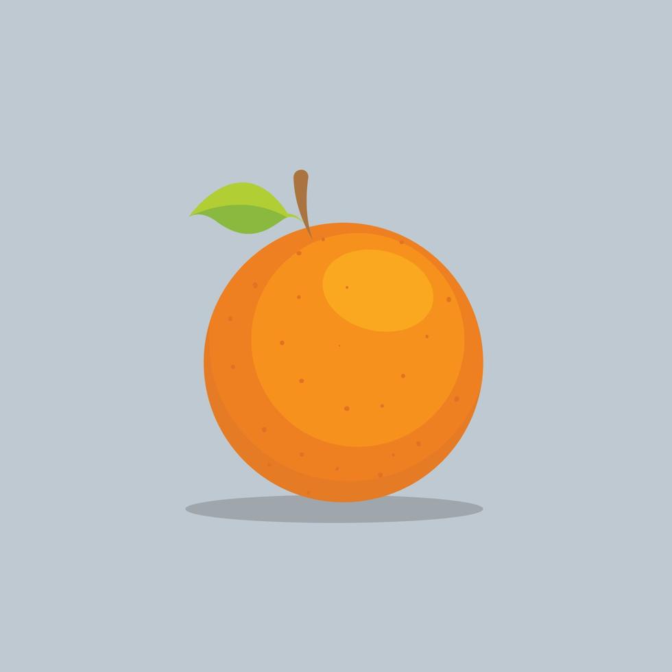 ilustración de fruta naranja en diseño de vector plano