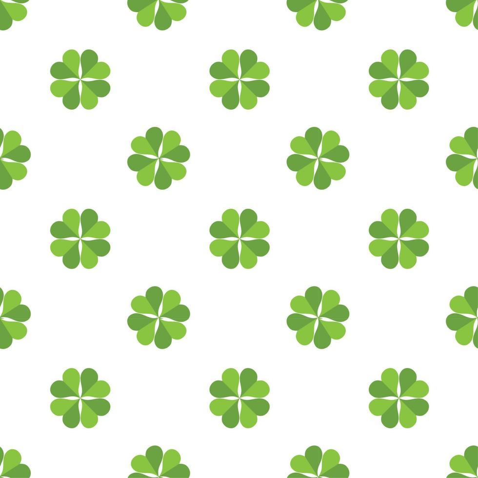 Clover leaf nature seamless pattern in flat vector illustration