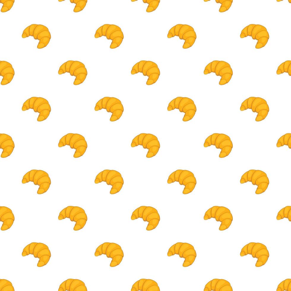 Croissant pattern, cartoon style vector