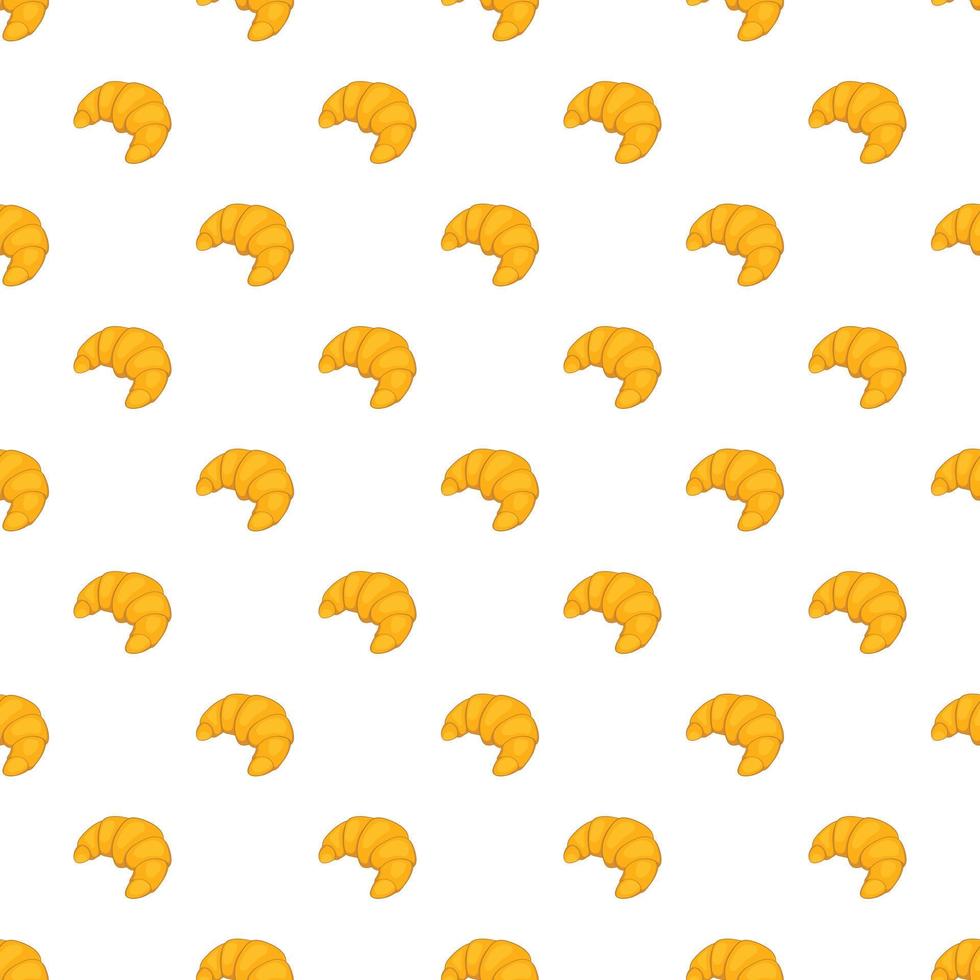 Croissant pattern, cartoon style vector