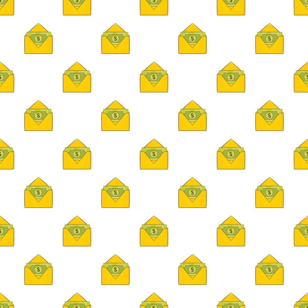 Envelope with money pattern, cartoon style vector