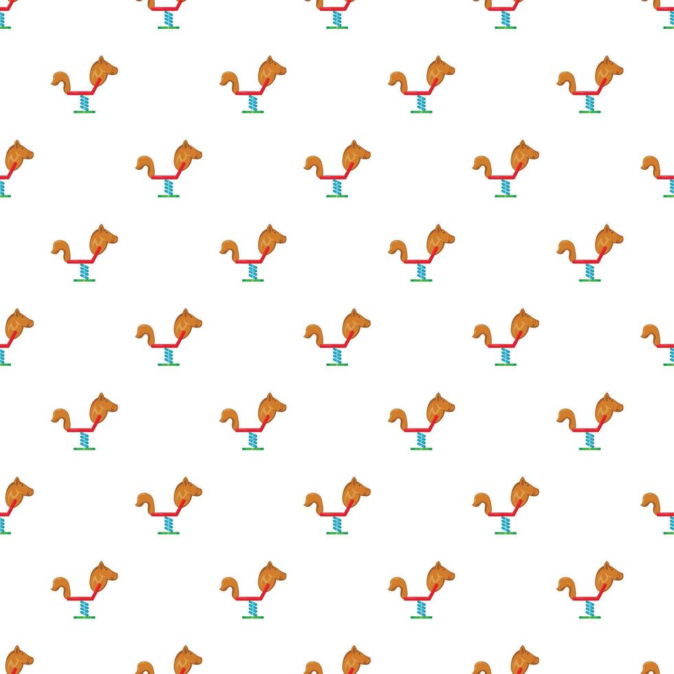 Spring seesaw pattern, cartoon style vector