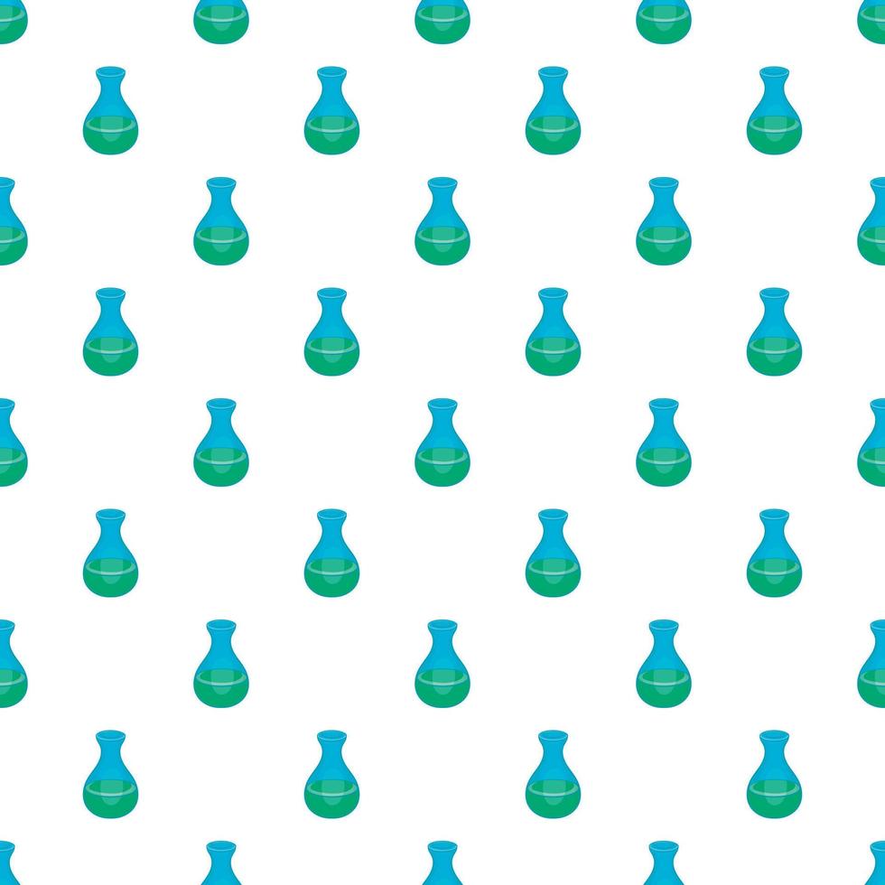 Laboratory flask pattern, cartoon style vector