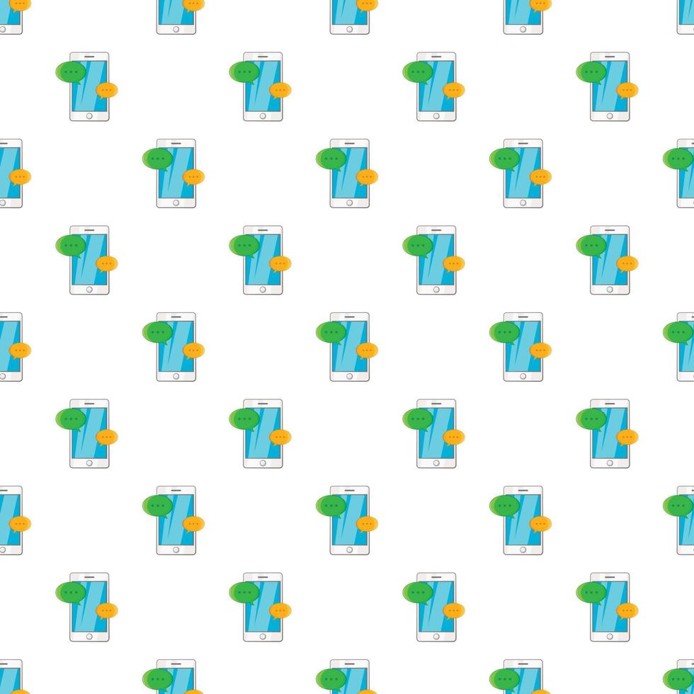 Phone messages pattern, cartoon style vector