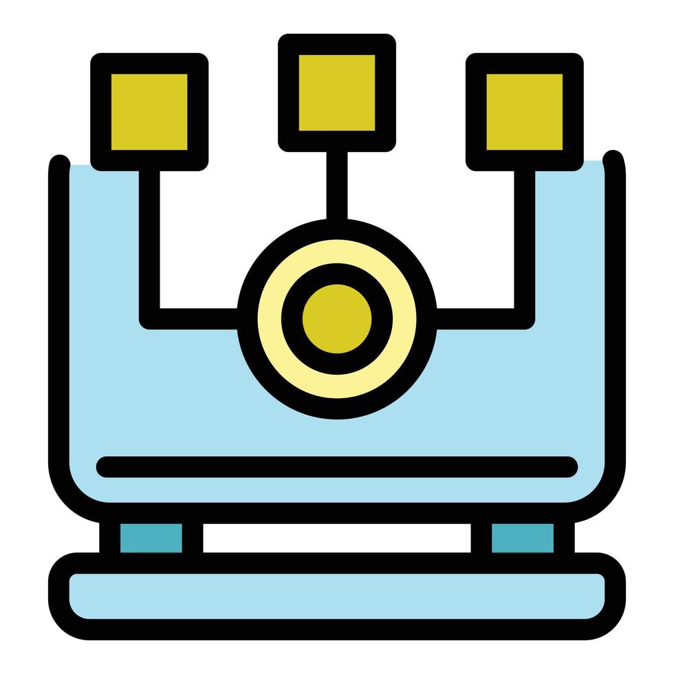Internet marketing icon color outline vector