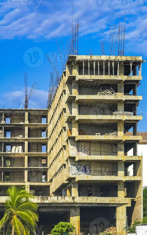 Huge gigantic construction stop building ruin in Puerto Escondido Mexico. photo