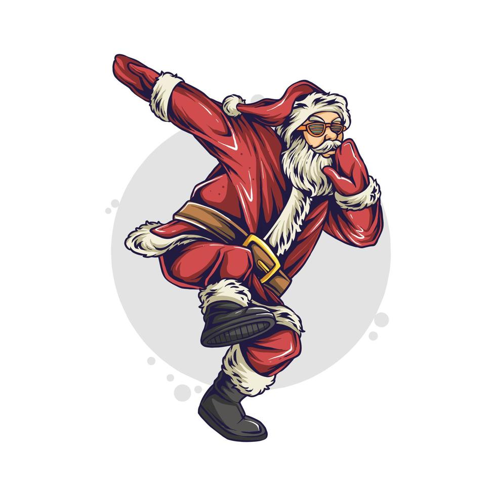 navidad santa claus está teniendo una fiesta disco vector