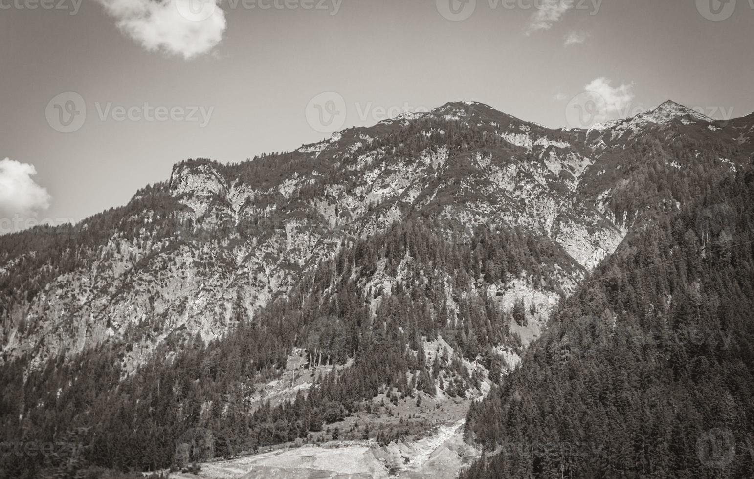 Wonderful wooded mountain and alpine panorama in Carinthia Austria. photo