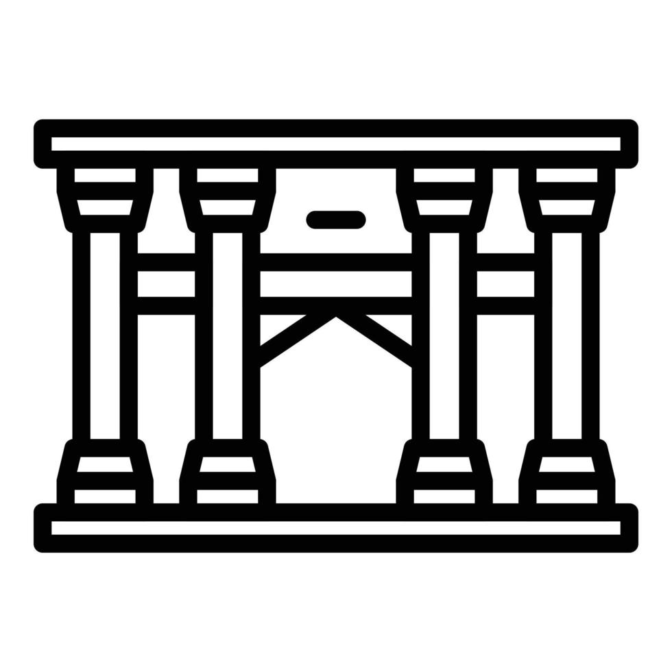 Opera column house icon outline vector. City landmark vector