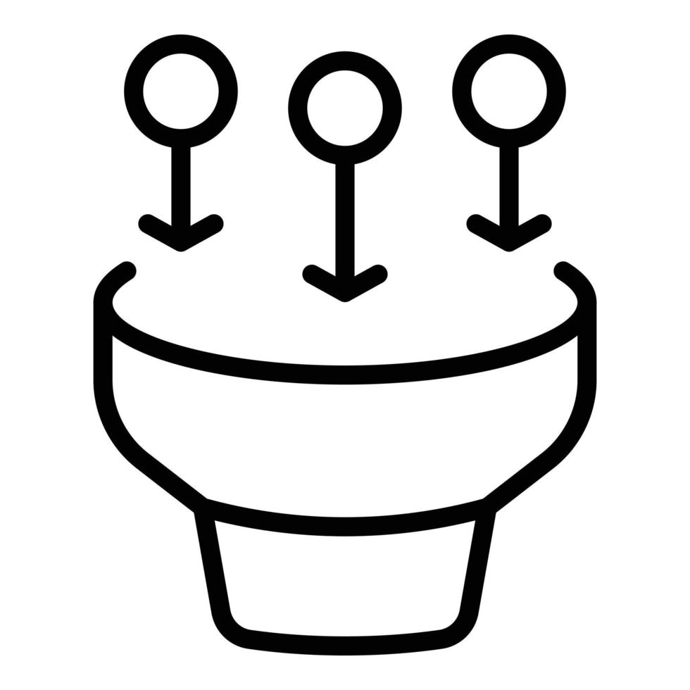 Expert funnel icon outline vector. Business team vector