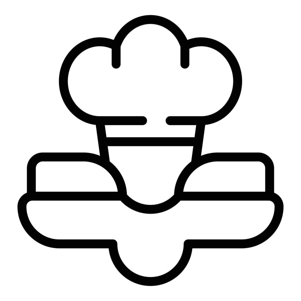 Cook hat icon outline vector. Chef menu vector