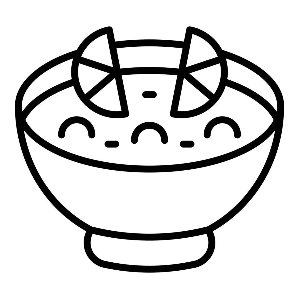 Lemon paella icon outline vector. Culinary fish vector