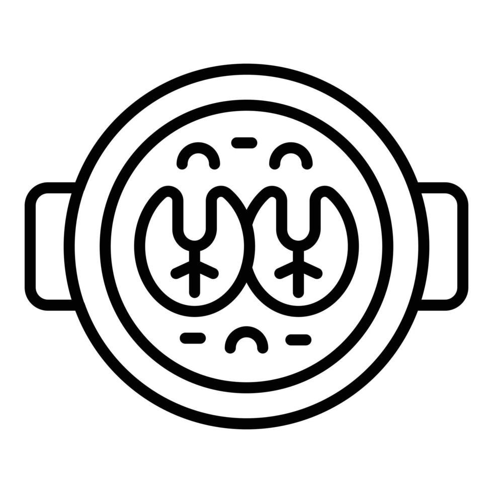 Fish paella icon outline vector. Spanish food vector