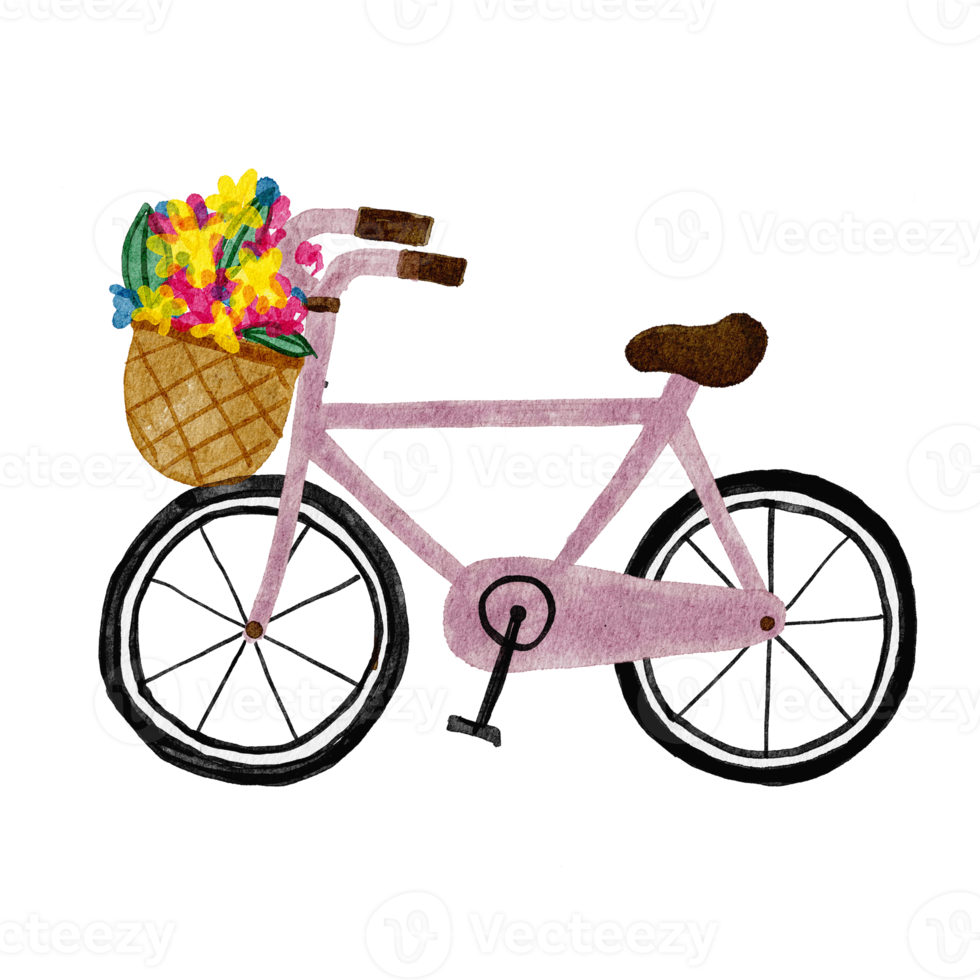 cykel vattenfärg borsta element png