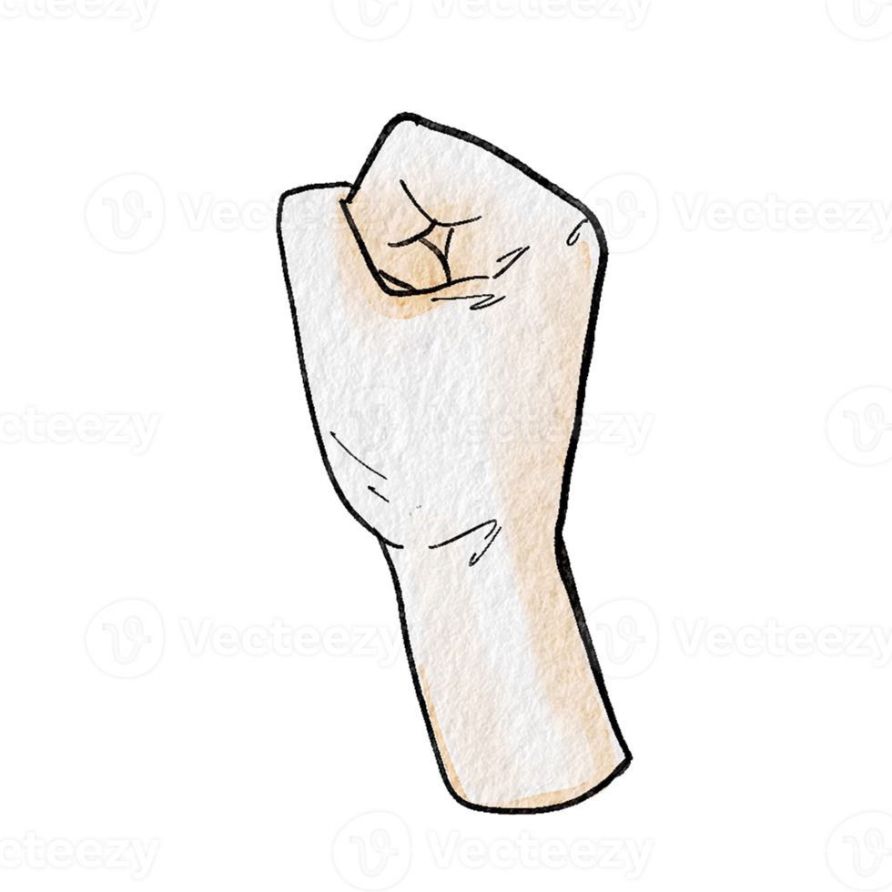 Watercolor various hand gestures png