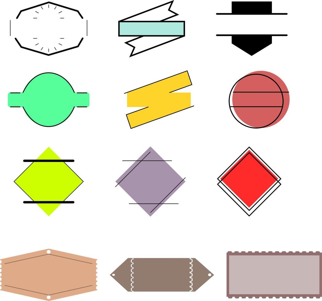 set of  sticker label tag vector