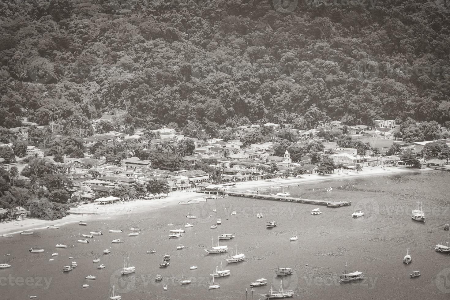 Big tropical island Ilha Grande Abraao beach panorama Brazil. photo