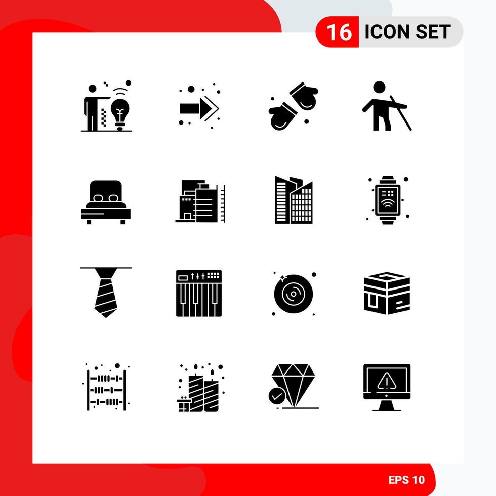 Stock Vector Icon Pack of 16 Line Signs and Symbols for love bed canada stick old Editable Vector Design Elements