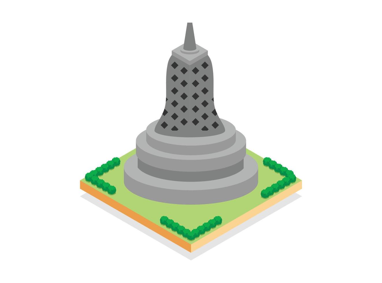 isometric illustration of Borobudur temple, Indonesian historical building,  Suitable for Diagrams, Infographics, And Other Graphic assets vector