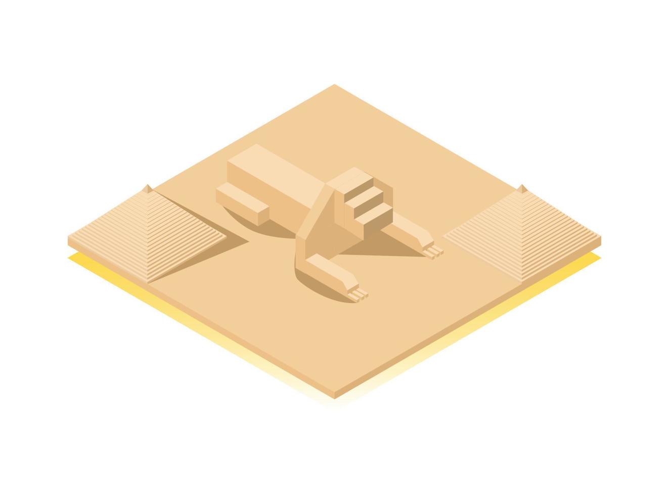 Isometric illustrationsfamous places in egypt pyramids and sphinx. Vector Isometric Illustration Suitable for Diagrams, Infographics, And Other Graphic assets
