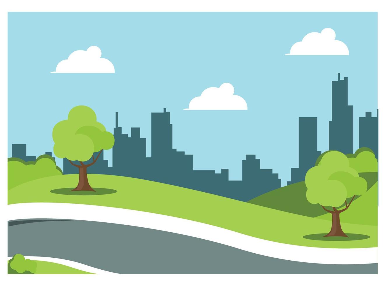 illustration of cycling in park with family, roadside in sunny day. Suitable for Diagrams, Infographics, And Other Graphic assets vector