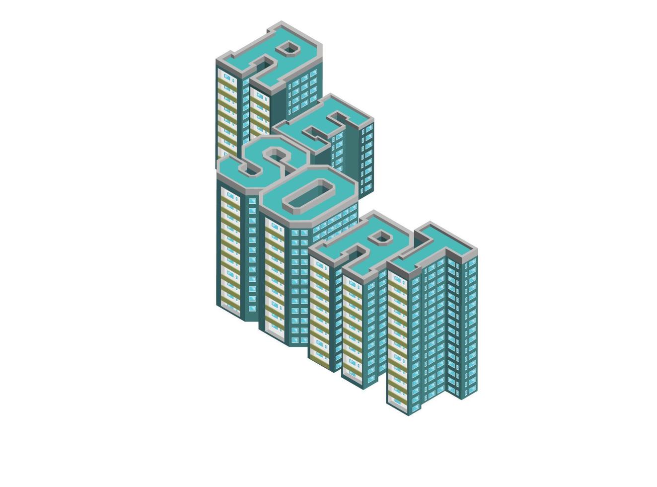 Vector isometric icon or infographic elements representing low poly town apartment building with street and cars for city map creation. Suitable for Diagrams, Infographics, And Other Graphic assets