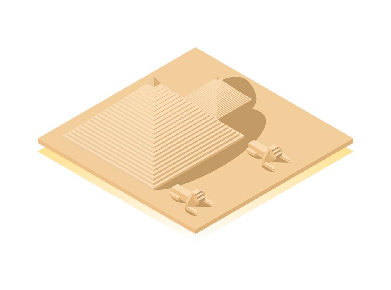 Isometric illustrationsfamous places in egypt pyramids and sphinx. Vector Isometric Illustration Suitable for Diagrams, Infographics, And Other Graphic assets