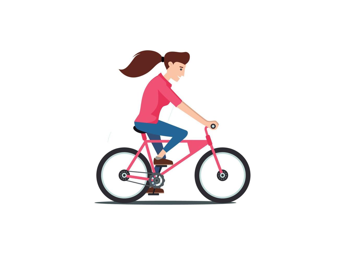 illustration of cycling in park with family, roadside in sunny day. Suitable for Diagrams, Infographics, And Other Graphic assets vector
