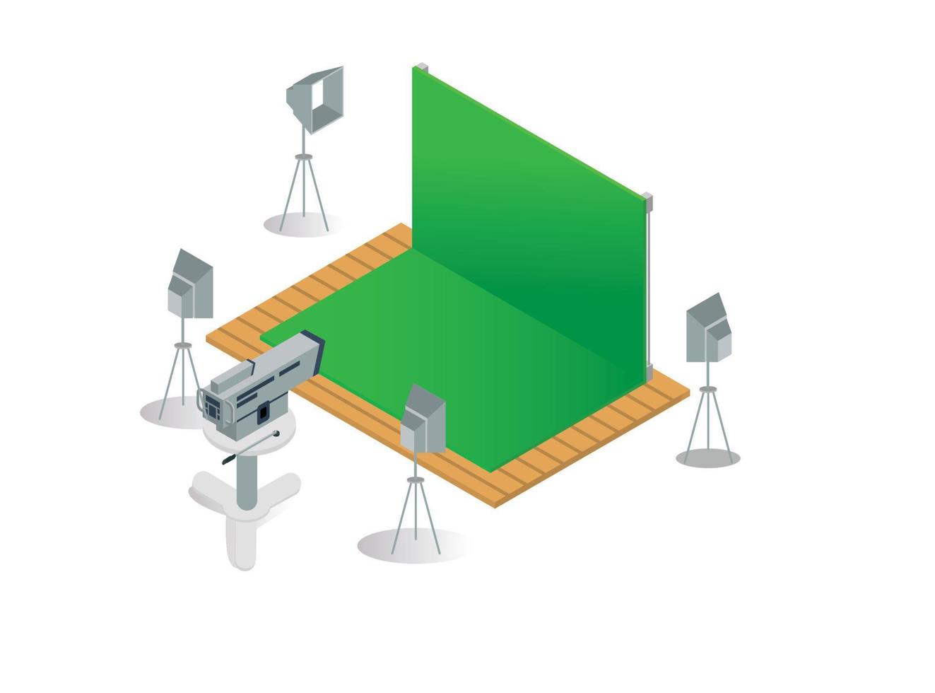 Modern Isometric Professional journalist at work broadcasting breaking news live from tv studio. Vector Isometric Illustration Suitable for Diagrams, Infographics, And Other Graphic assets