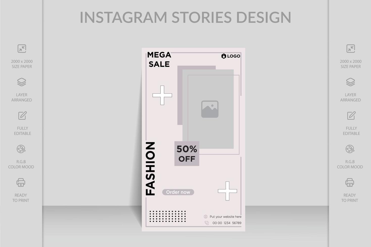 Fashion sale Facebook and Instagram story template vector