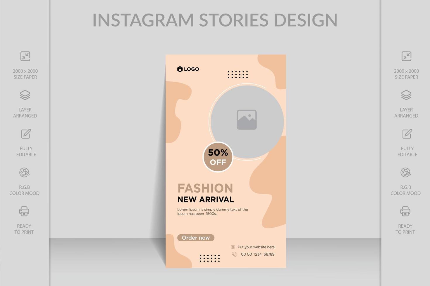 Fashion sale Facebook and Instagram story template vector