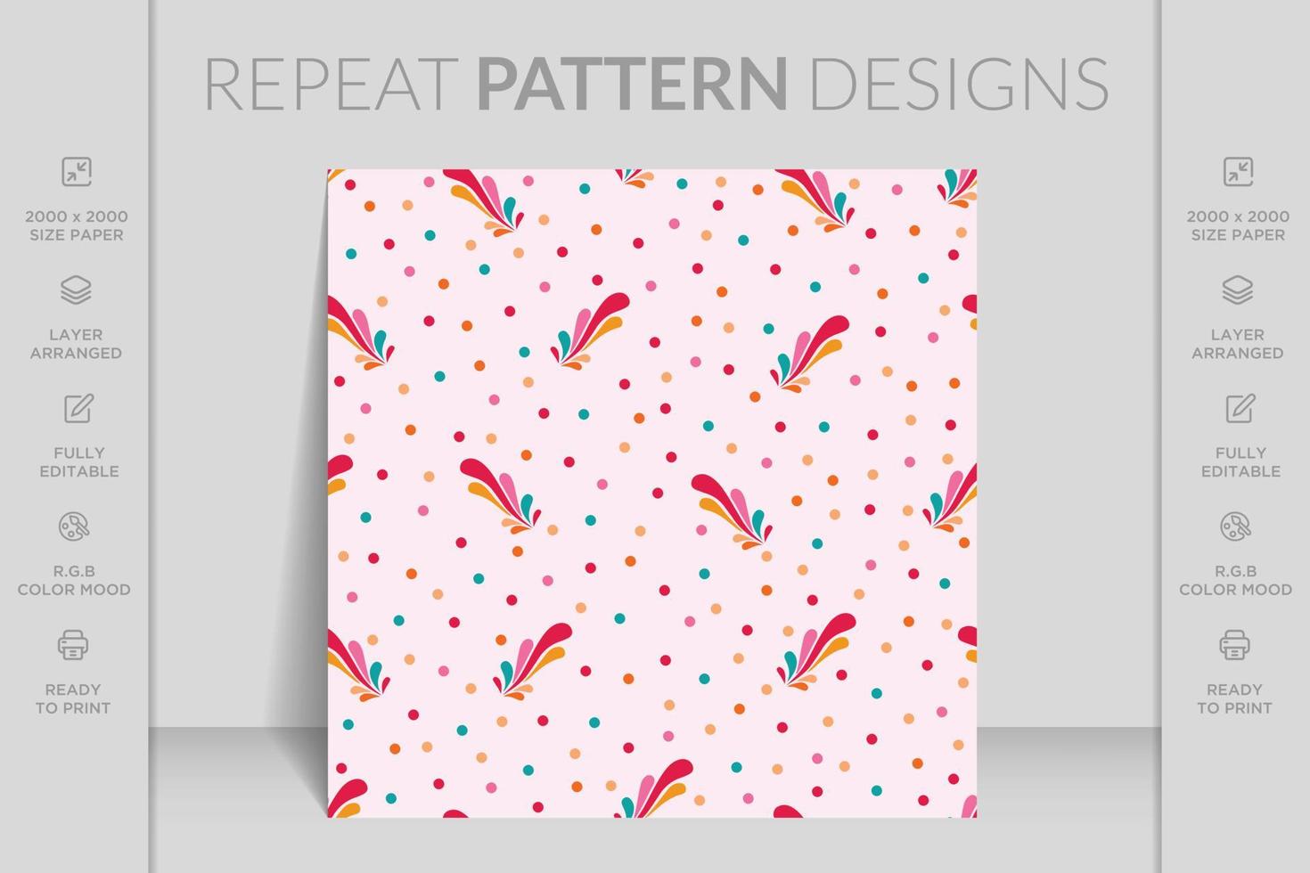 Polka dot abstract pattern background. colorful cute design vector. Simple pattern background. vector