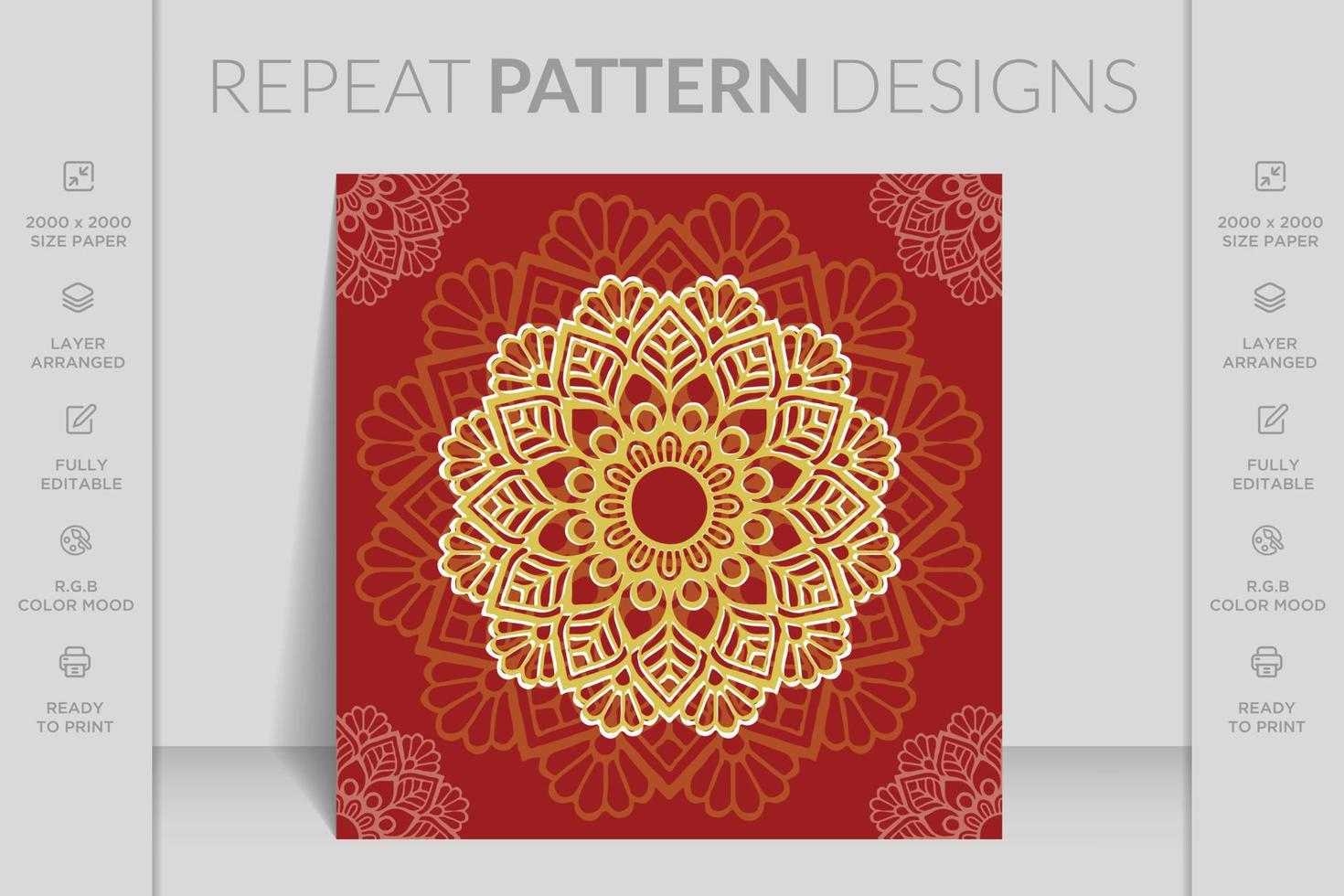 Ethnic floral seamless pattern with mandalas. Colorful decorative ethnic pattern. Vector mandala.