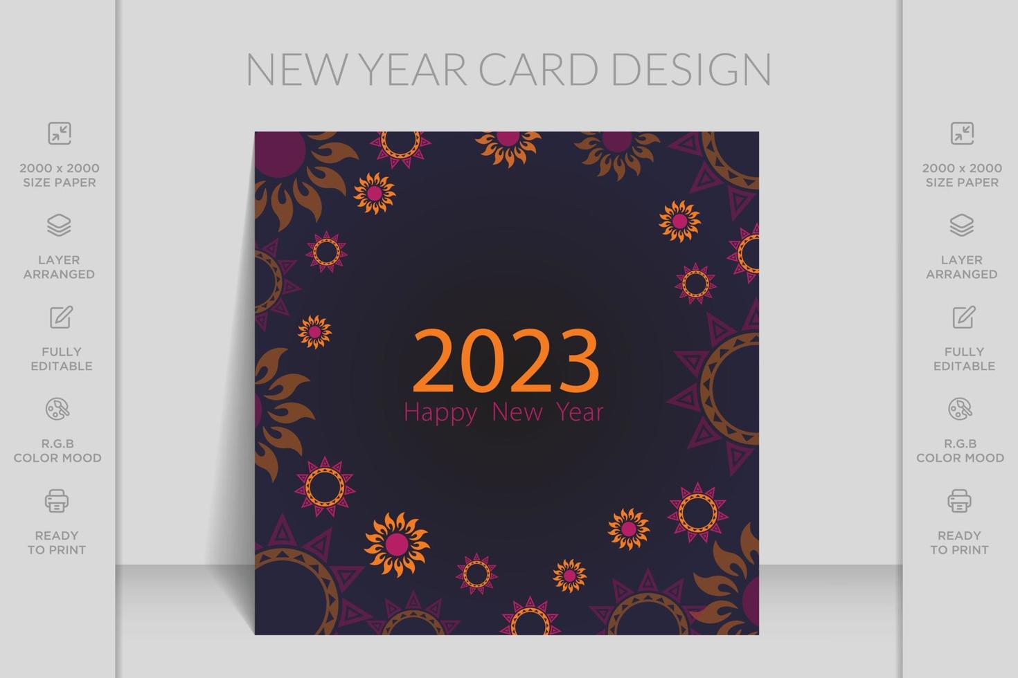fondo de diseño de tarjeta de felicitación de feliz año nuevo. vector