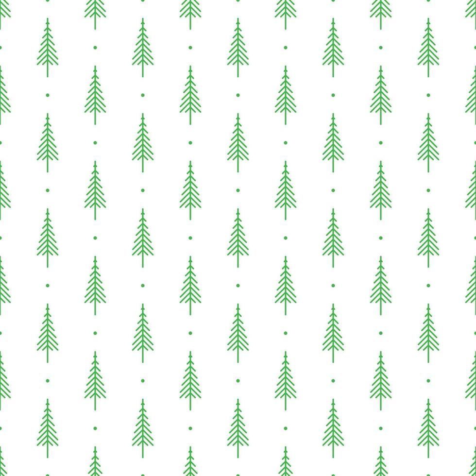 Christmas tree seamless pattern. Design for fabric, wrapping gift paper and backgrounds. Winter holiday season. Vector illustration.