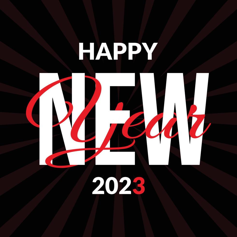tarjeta de feliz año nuevo con inscripción de saludo. diseño minimalista simple de banner de año nuevo. vector