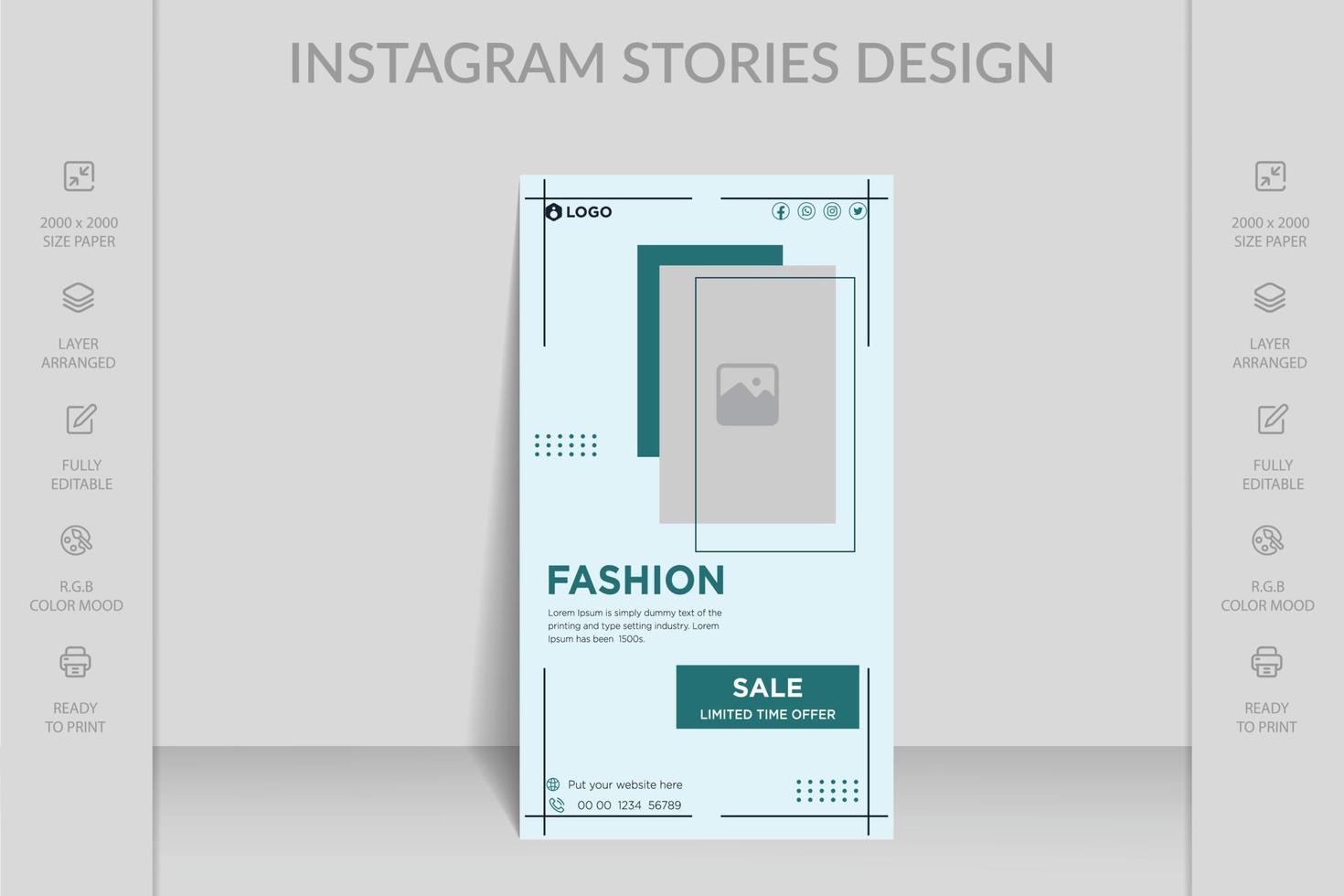 Fashion sale Facebook and Instagram story template vector