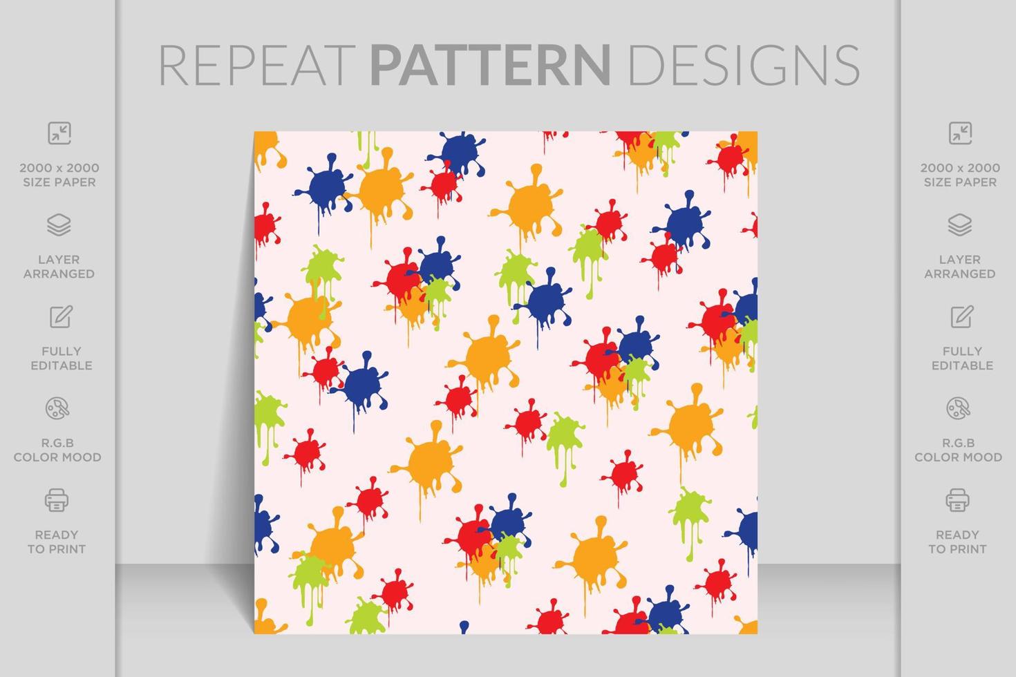 Abstract repeat patterns with colorful background vector