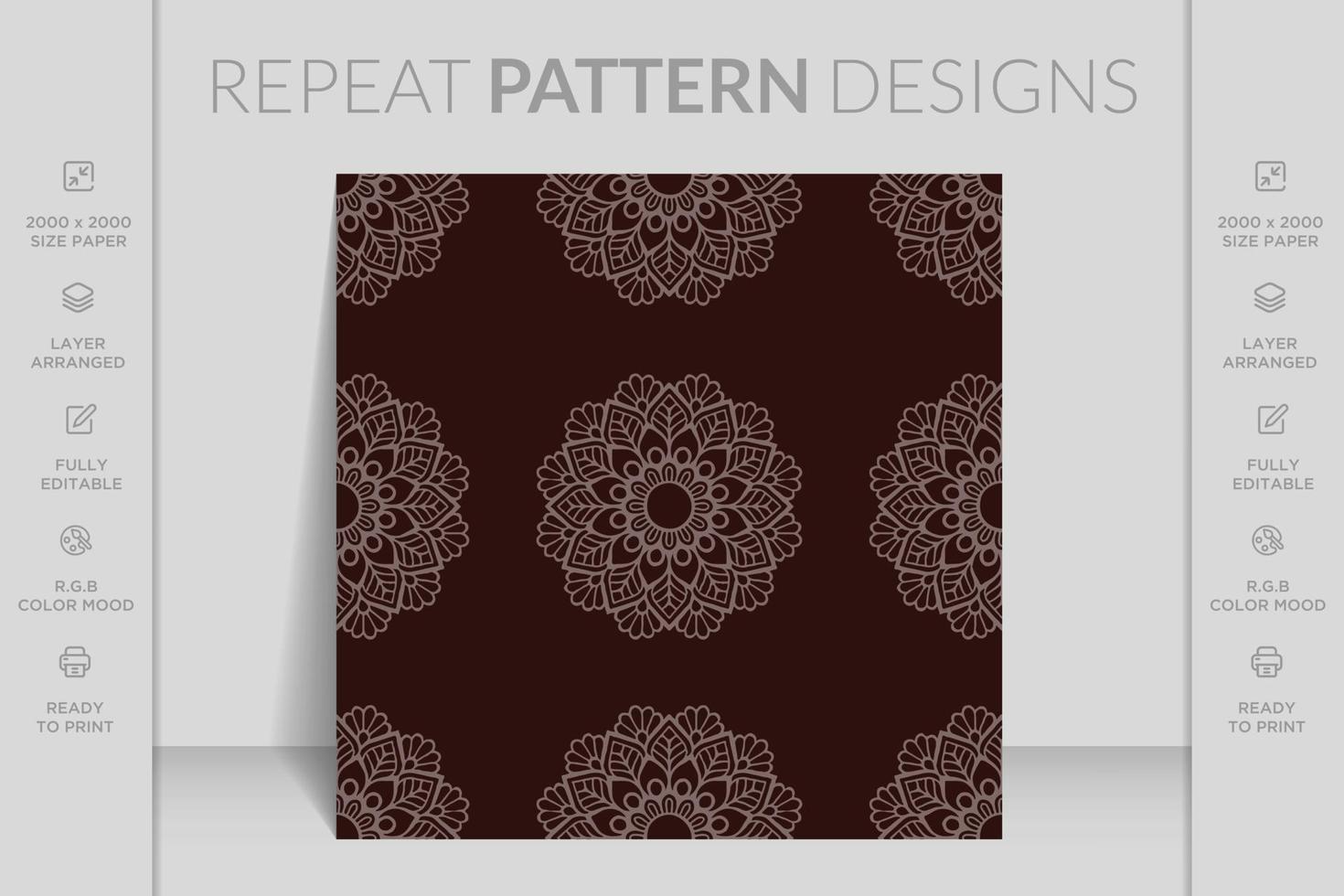 Vector mandala. Ethnic floral seamless pattern with mandalas. Colorful decorative ethnic pattern.