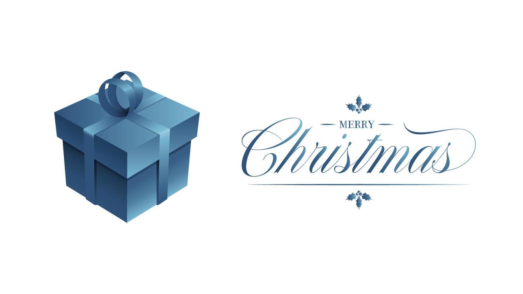 Christmas Banner Present Gift Box Icon Vector Illustration