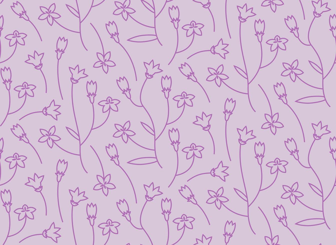 Seamless pattern with campanula. Nature texture in outline style. vector
