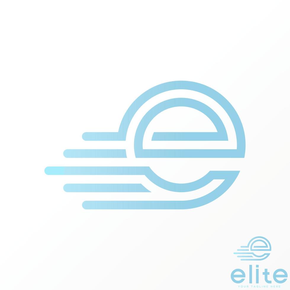 Simple and unique letter or word E  font on cut line out or art like speed image graphic icon logo design abstract concept vector stock. Can be used as symbol related to initial or sport tech