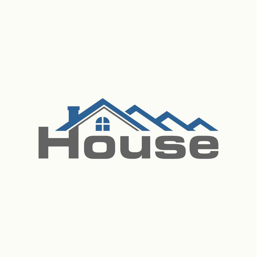 Simple and unique letter word HOME with four roof houses include chimney image graphic icon logo design abstract concept vector stock. Can be used as symbol related to residence or property