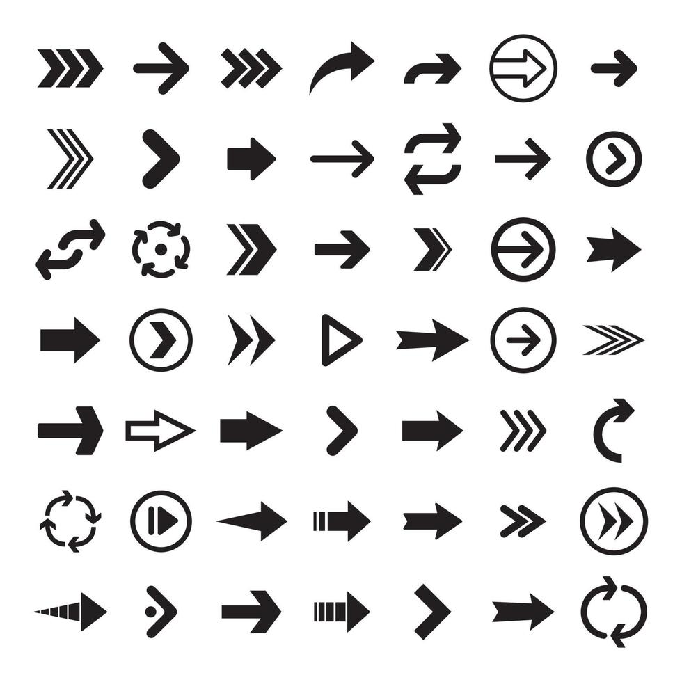 Arrow icons. Simple directional pictogram arrows. vector