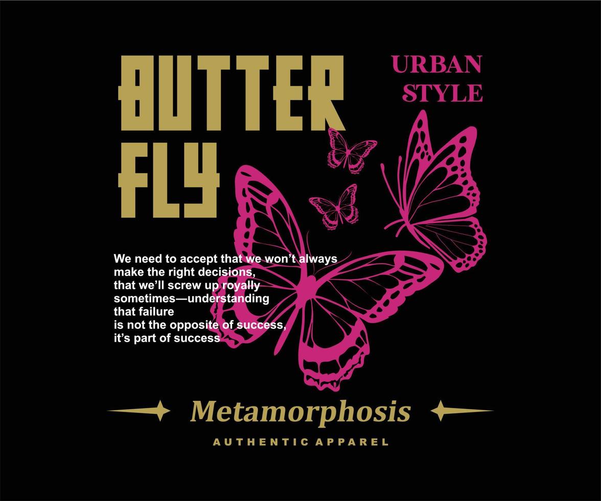 Butterflies t shirt design, vector graphic, typographic poster or tshirts street wear and urban style