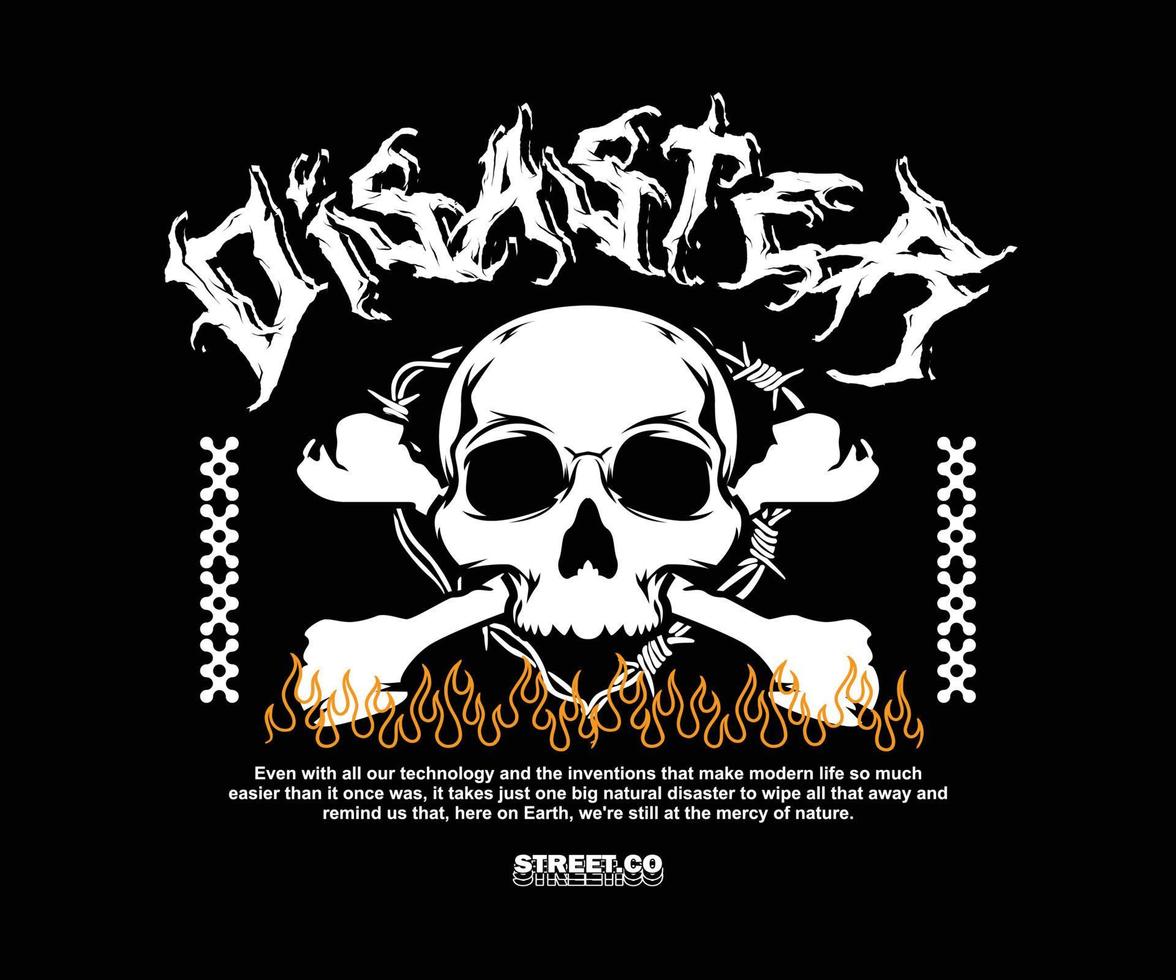 disaster aesthetic graphic design for creative clothing, for streetwear and urban style t-shirts design, hoodies, etc vector