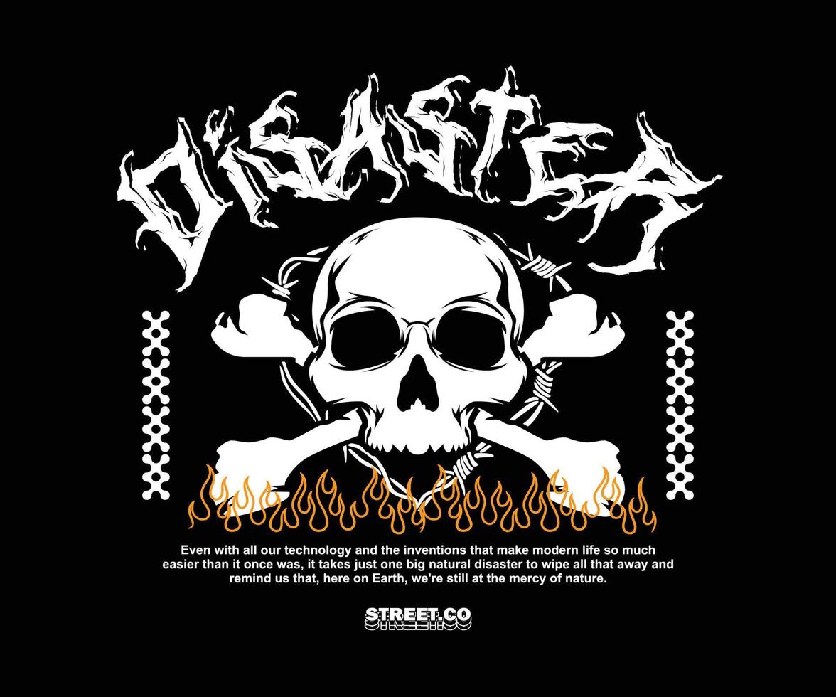 disaster aesthetic graphic design for creative clothing, for streetwear and urban style t-shirts design, hoodies, etc vector