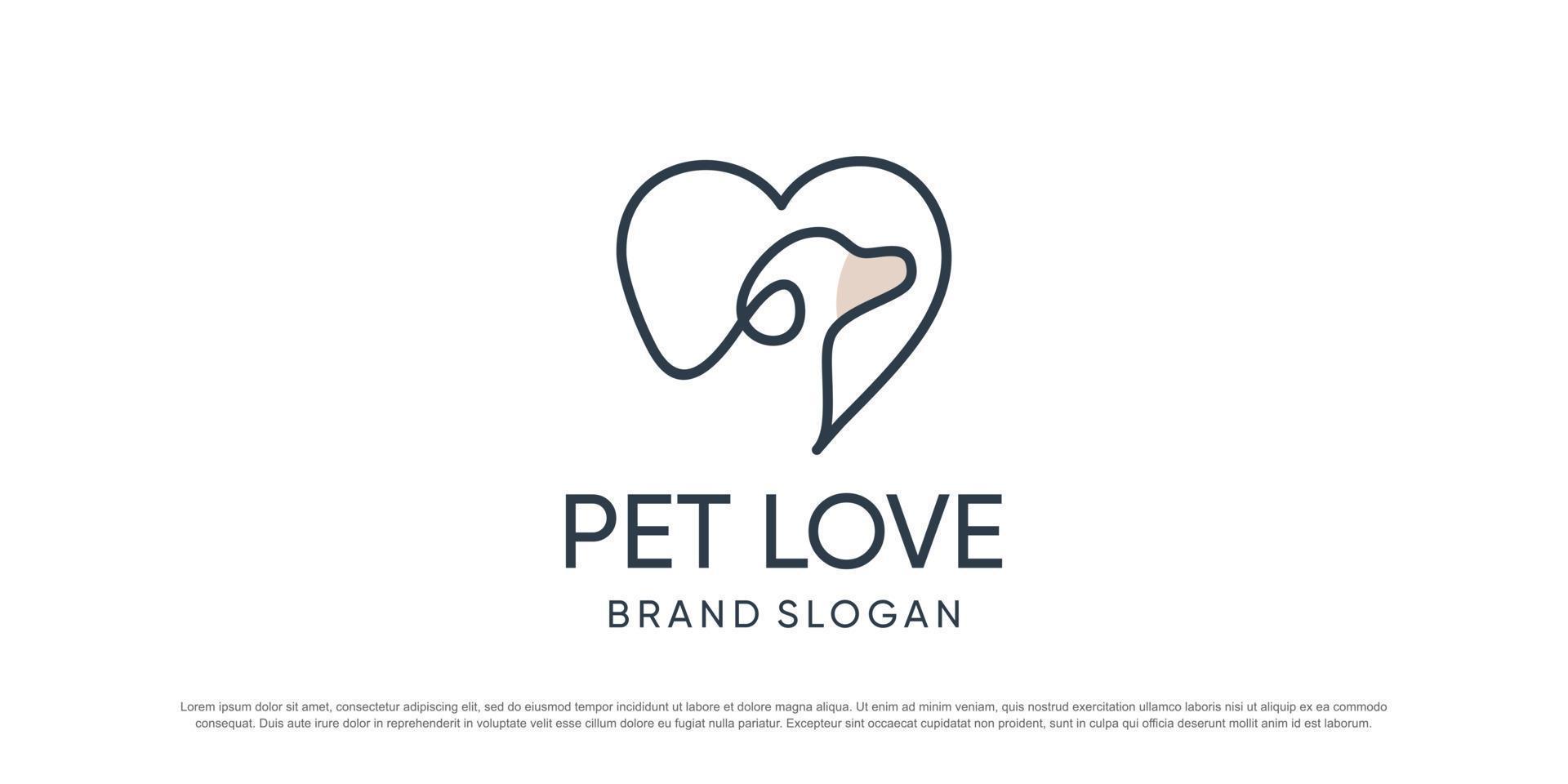 Pet logo design vector with creative element concept