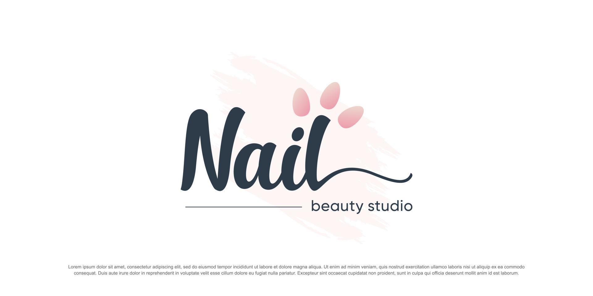 vector de diseño de logotipo de uñas de belleza con concepto único