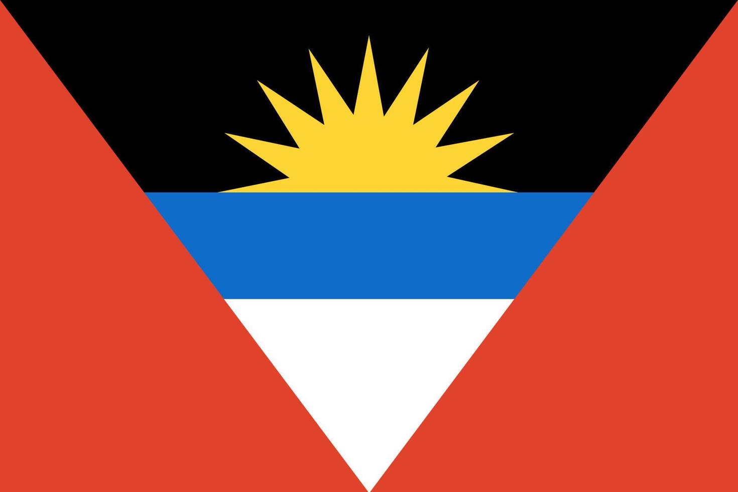 bandera de antigua y barbuda. colores y proporciones oficiales. vector